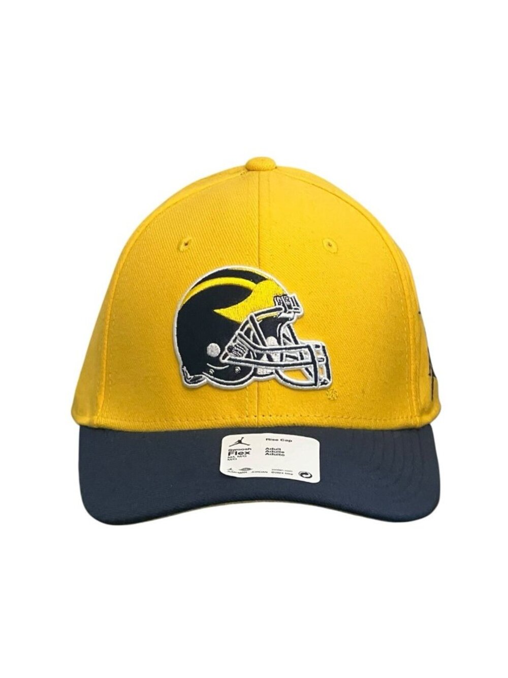 Jordan Michigan Wolverines Football Rise Swoosh Flex Hat Cap Maize Blue M/L